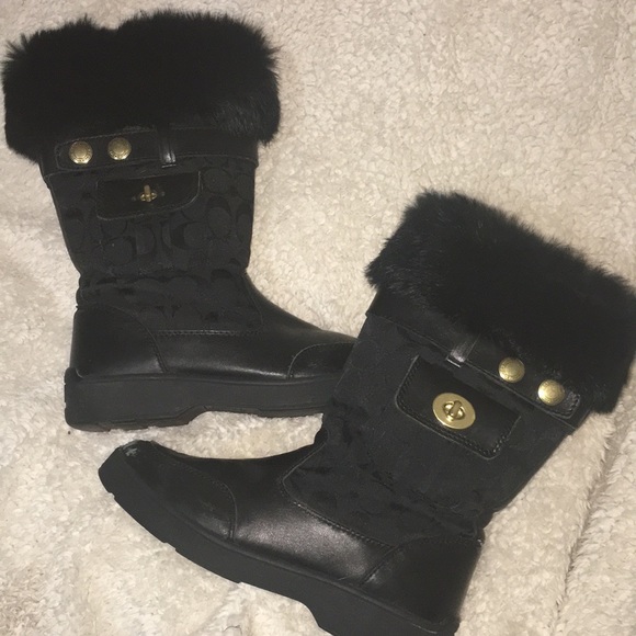 Coach Kimberly Winter Fur Trimmed Boots 